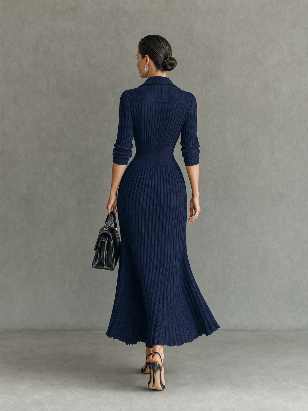 MAREN | Long Sleeve Pleated Maxi Dress