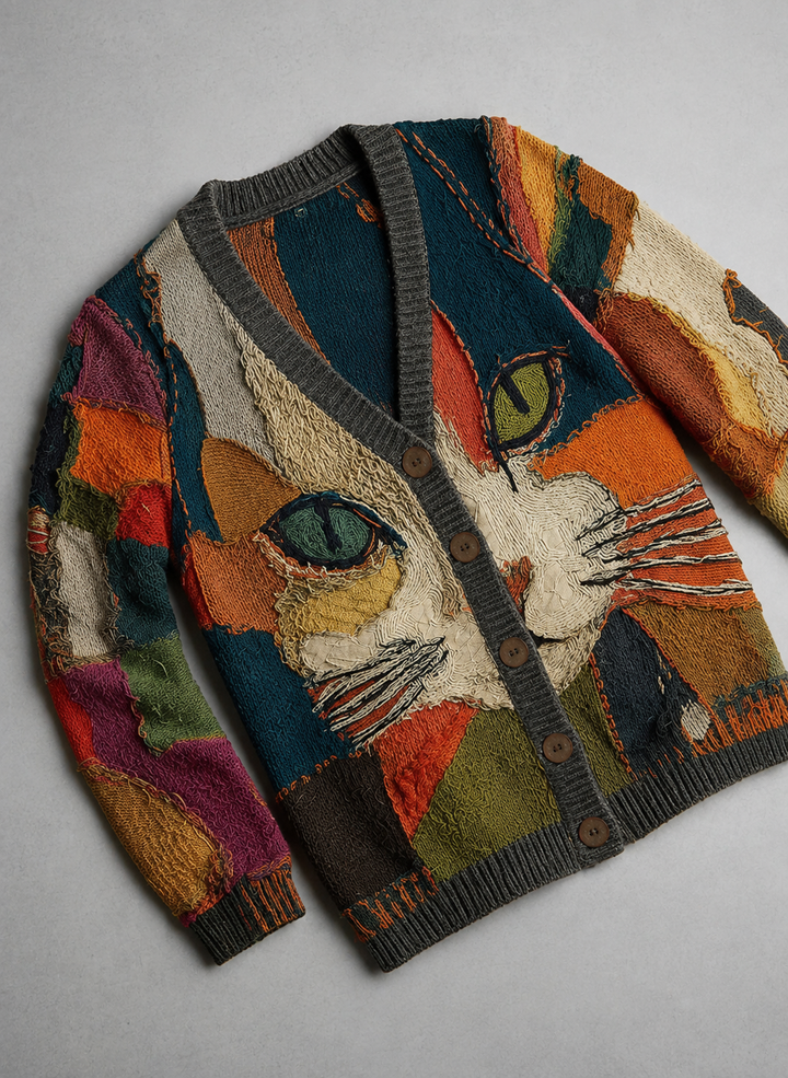 Zarianna | Artistic Cat Statement Cardigan