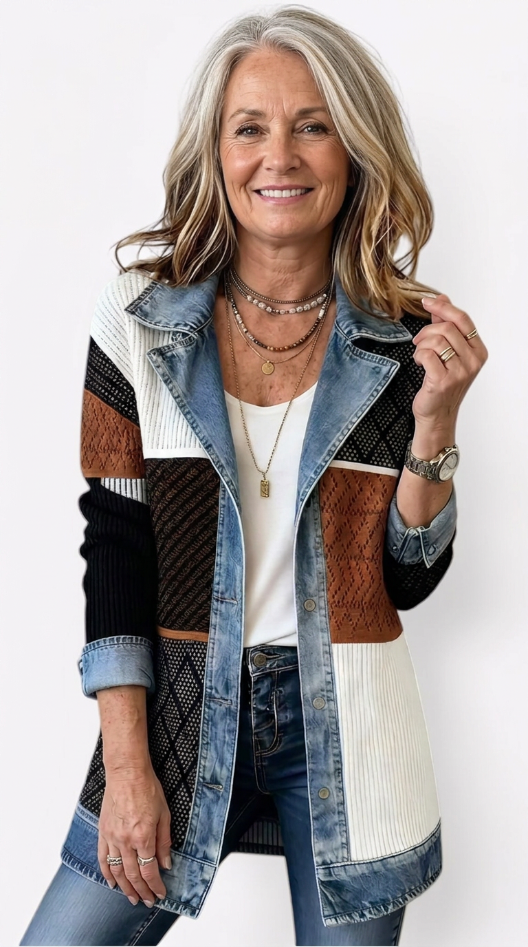 Miriam™ | Contrast-Trim Ribbed Knit Jacket